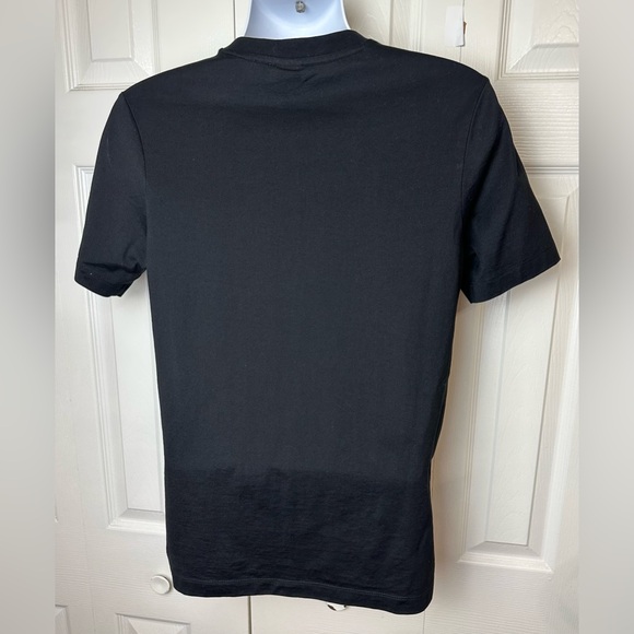 HUGO BOSS Multi Colored Logo Tee T-Shirt Short Sleeve Black Crewneck Blue Orange - Picture 4 of 11